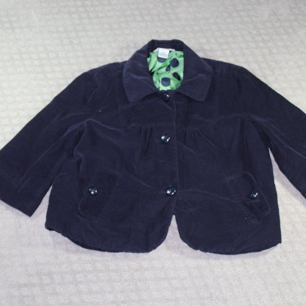 Vintage Y2K Cambridge Dry Goods Size M Soft Navy Blue Cropped Corduroy Jacket